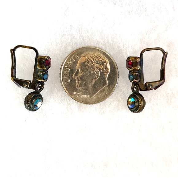 Sorrelli Red and Blue Crystal Earrings - Picture 10 of 13